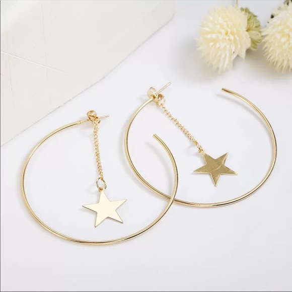 Jewelry - Star hoop earrings ✨